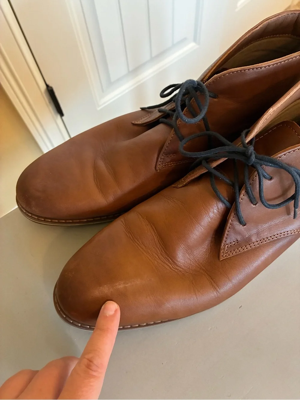 Franco Fortini Brown Leather Chukka Boots with Black Laces size 11.5